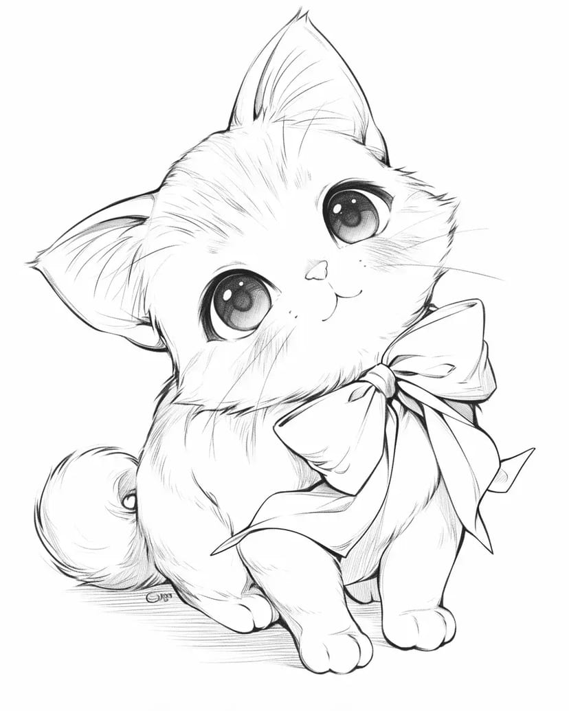 Chaton avec Ruban