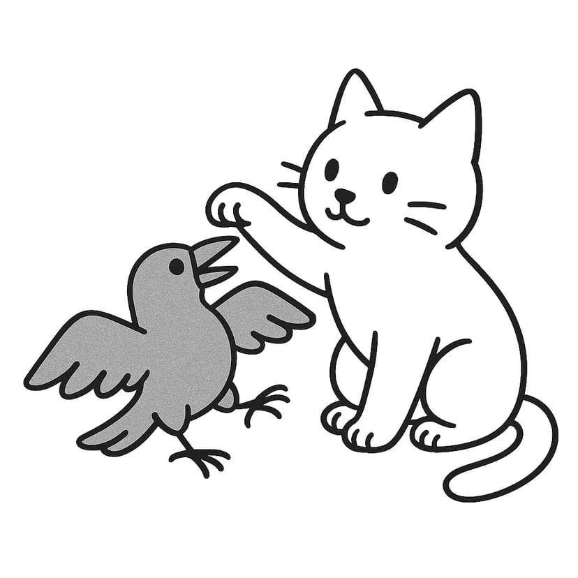 Amis Chat et Corbeau