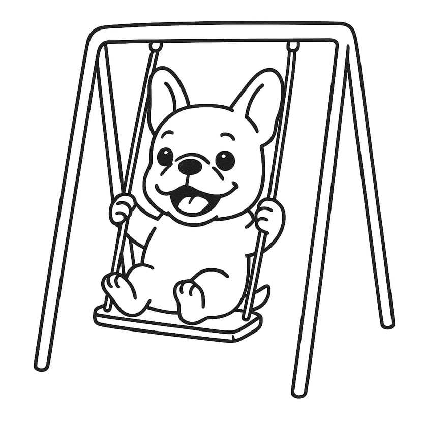 Puppy Enjoying the Swing