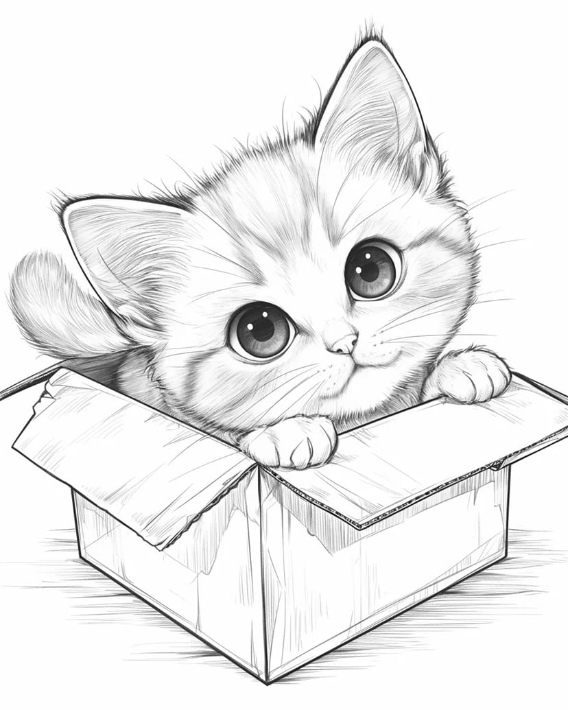 盒子里的可爱小猫