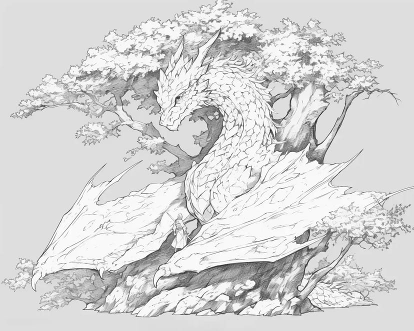 Árbol Antiguo y Dragón