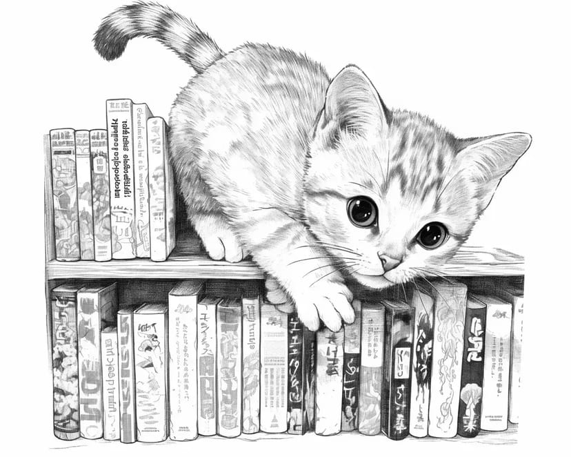 Chaton sur l'Étagère