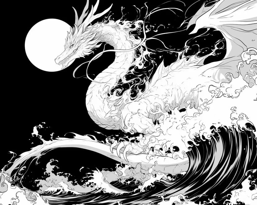Dragón de Agua a la Luz de la Luna