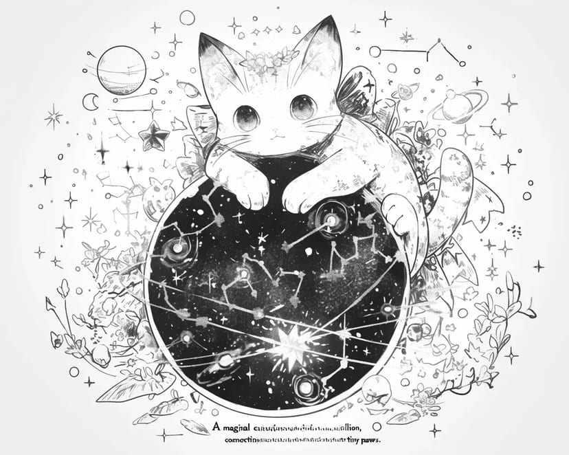 Chat Magique et Constellations