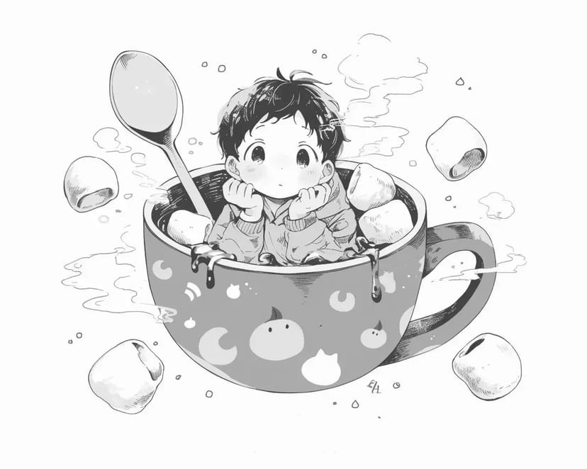 Niño Pequeño en una Taza