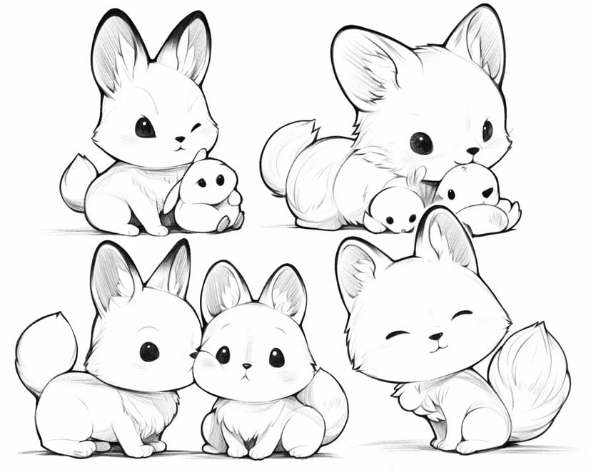 Adorables Chiots et Leur Ami Lapin