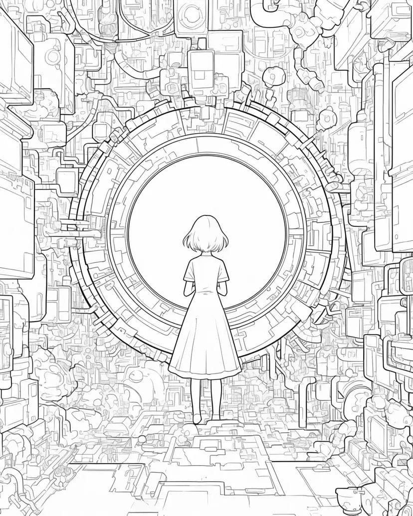 Girl Opening a Portal to Another Dimension