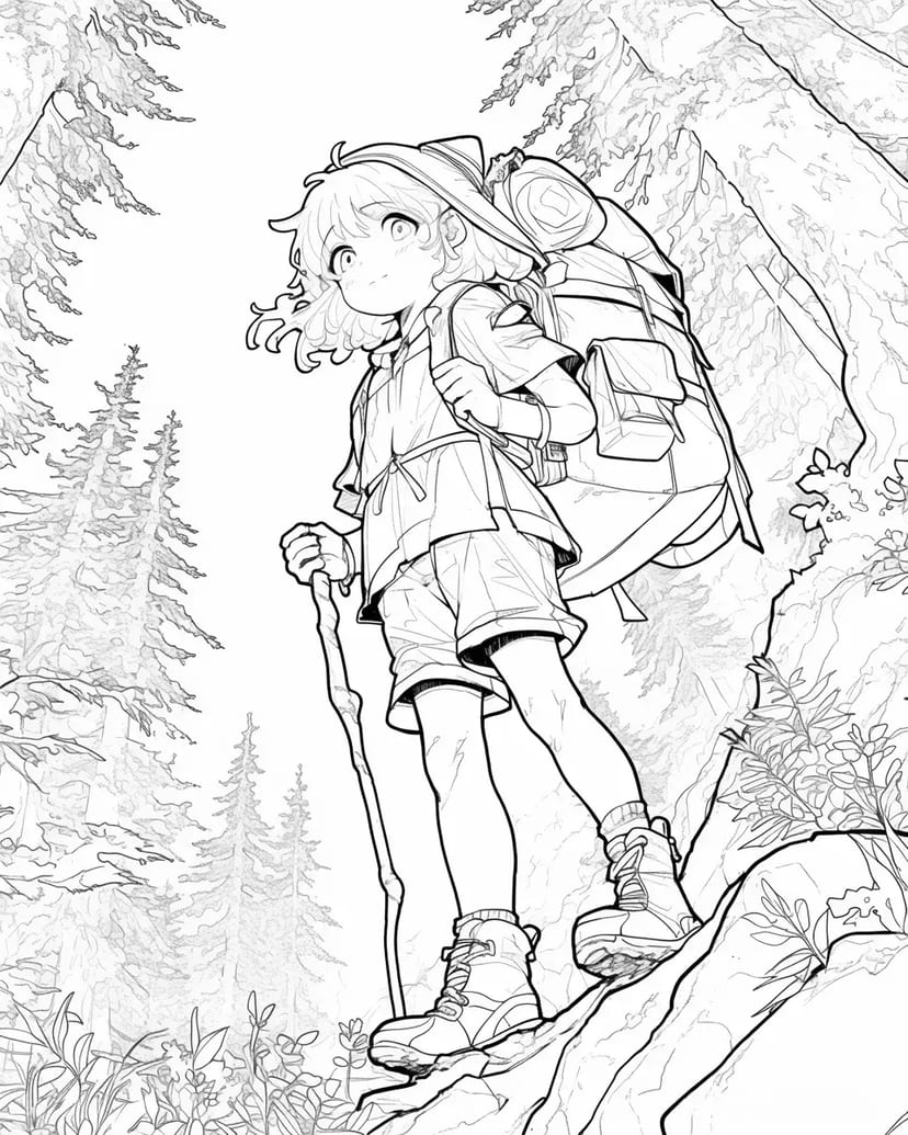 Fille Partant pour une Aventure