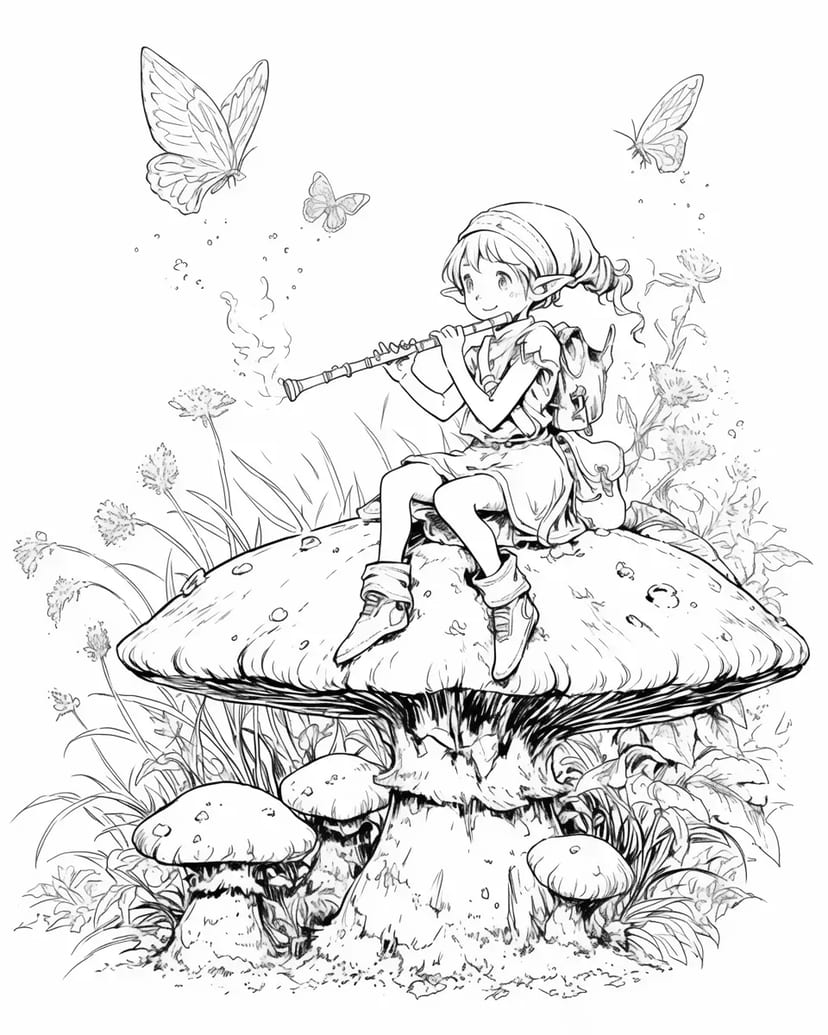 Tiny Fairy on a Mushroom