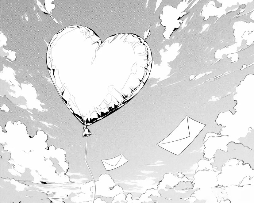 Balão de Coração no Céu