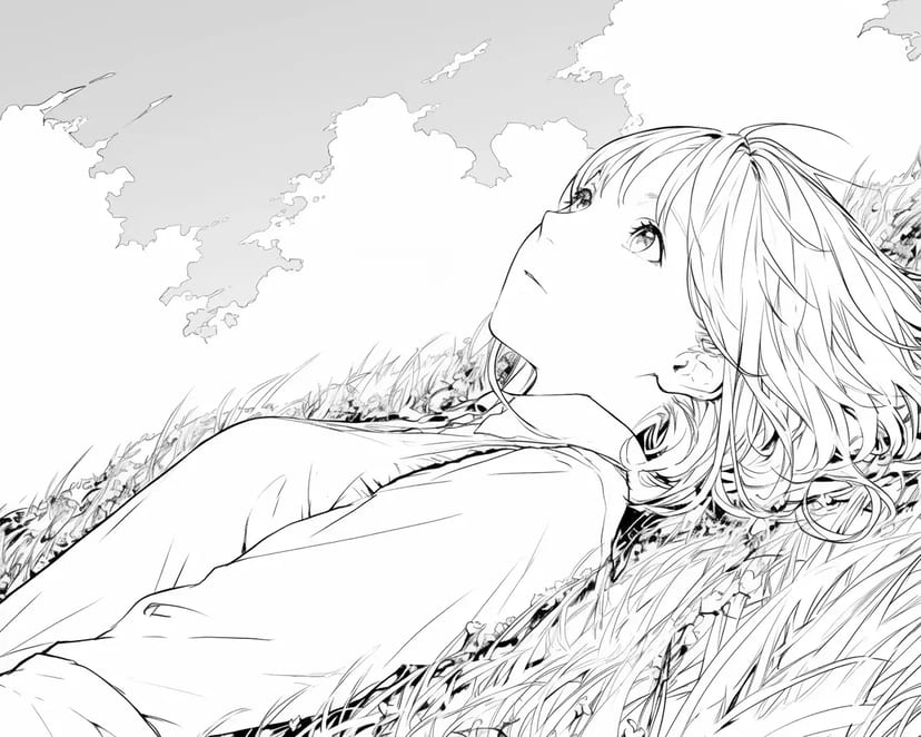 Fille Regardant le Ciel