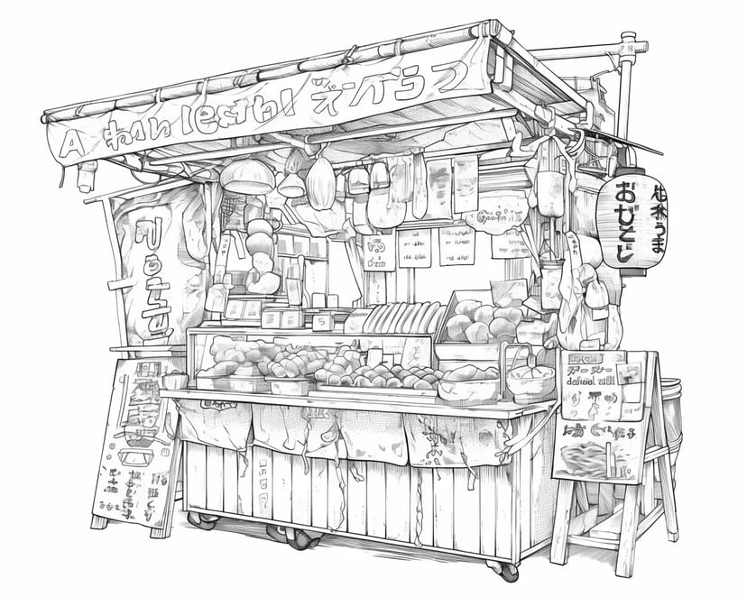 Puesto de Comida Animado
