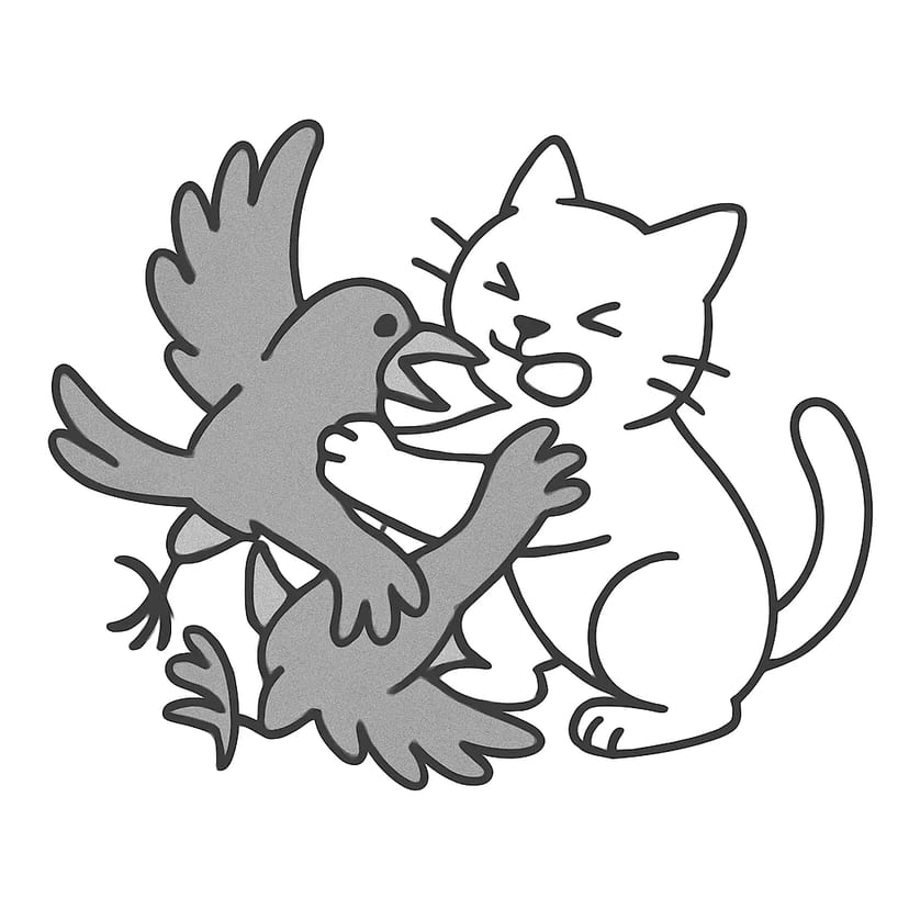 Rencontre du Chat et du Corbeau