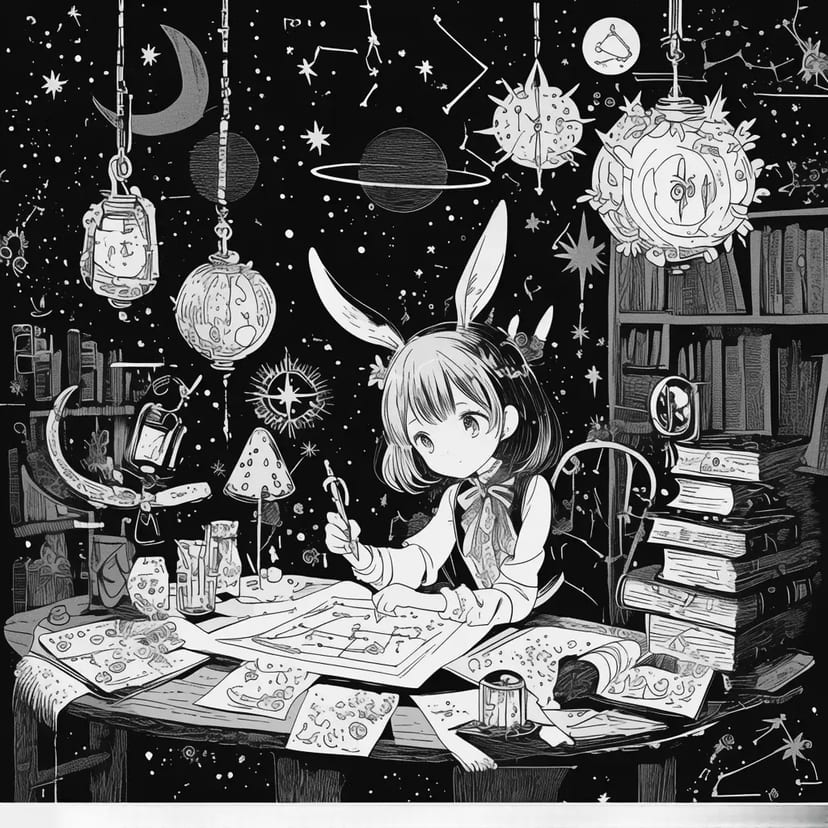 Fille Magique de Nuit Étoilée