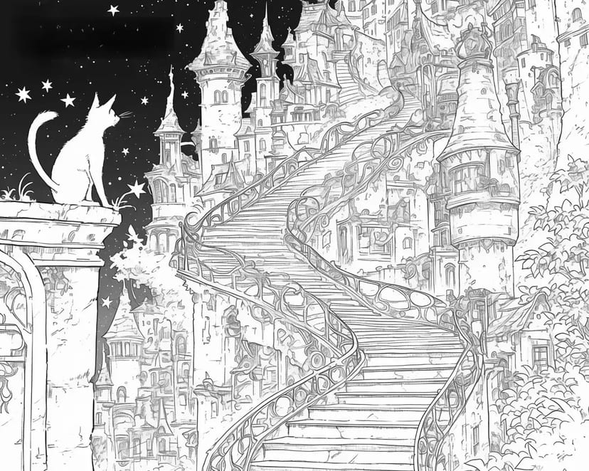 The Stairway of Stars and the Curious Cat