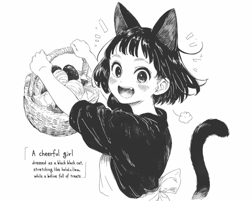 快乐的猫耳女孩