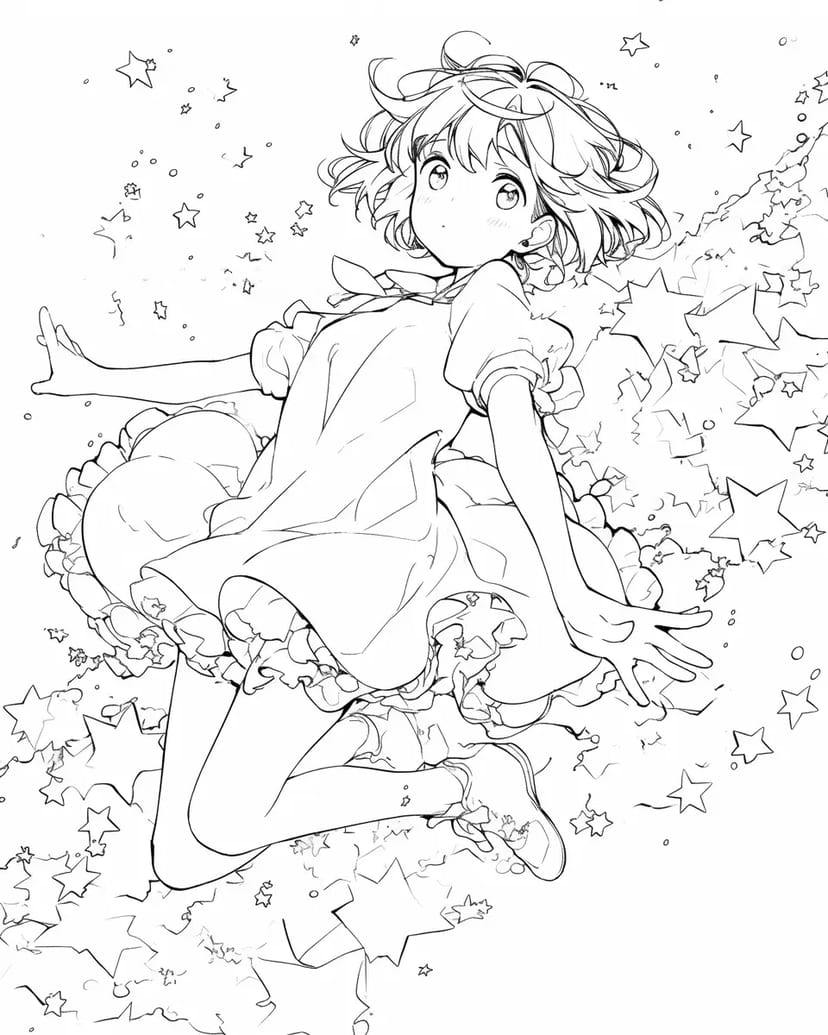 Girl Dancing Among Stars