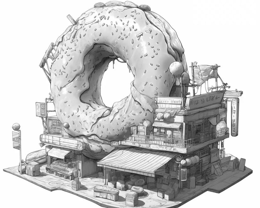 Pueblo del Donut Gigante