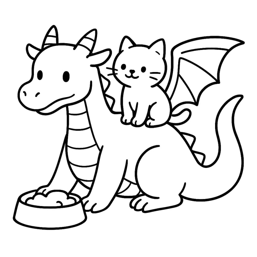 Amitié du Dragon et du Chat