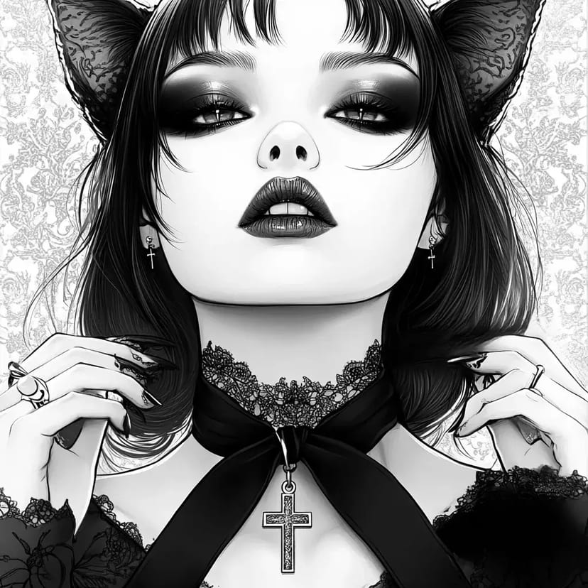 Chica Gato Gótica