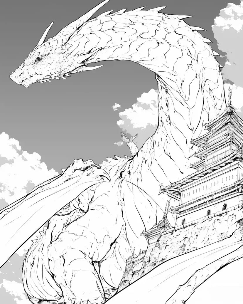 Dragón del Cielo y Castillo Antiguo
