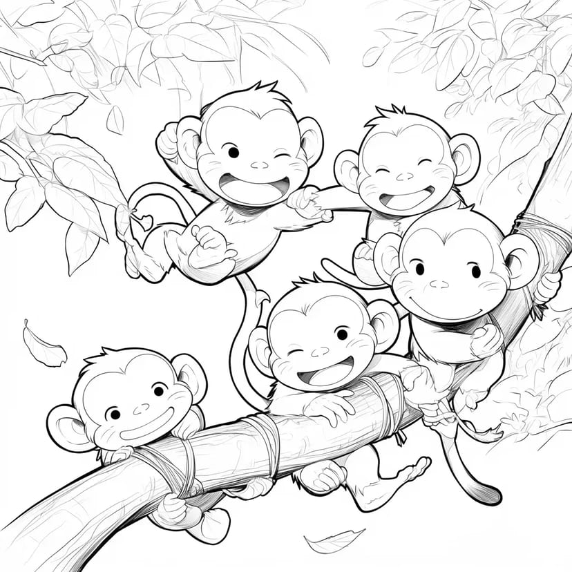 Monitos Juguetones en la Selva