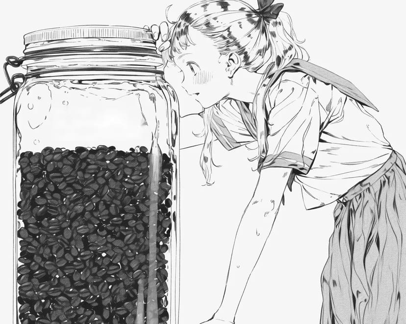 Девочка, интересующаяся кофейными зёрнами