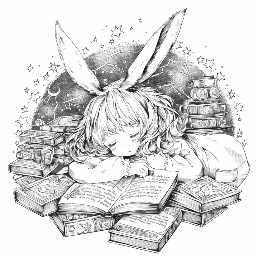 Moment de Lecture du Lapin Rêveur