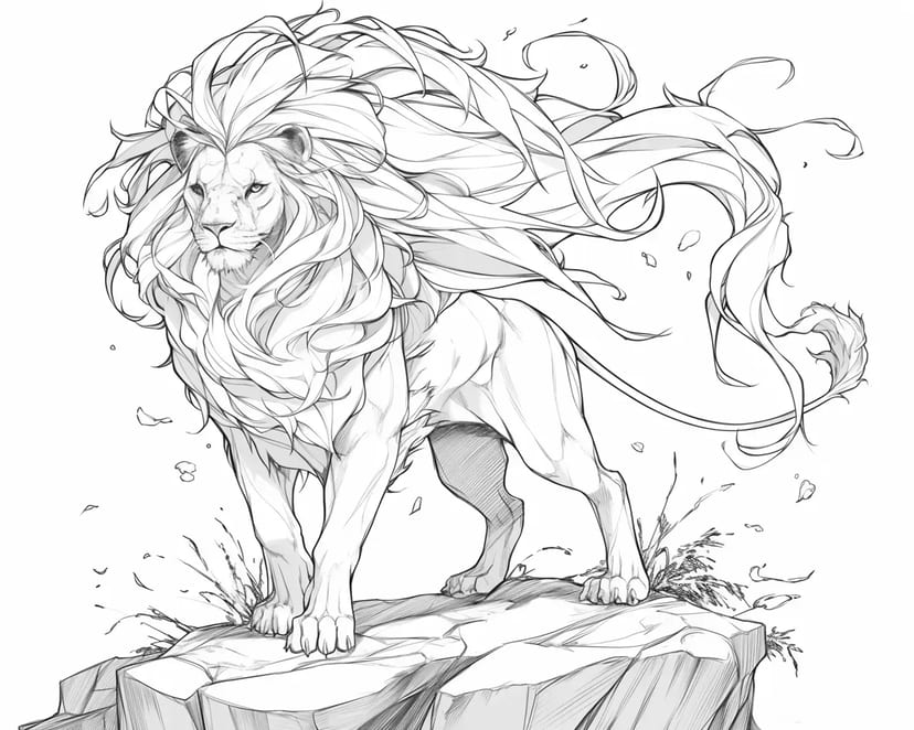 Lion dans le Vent