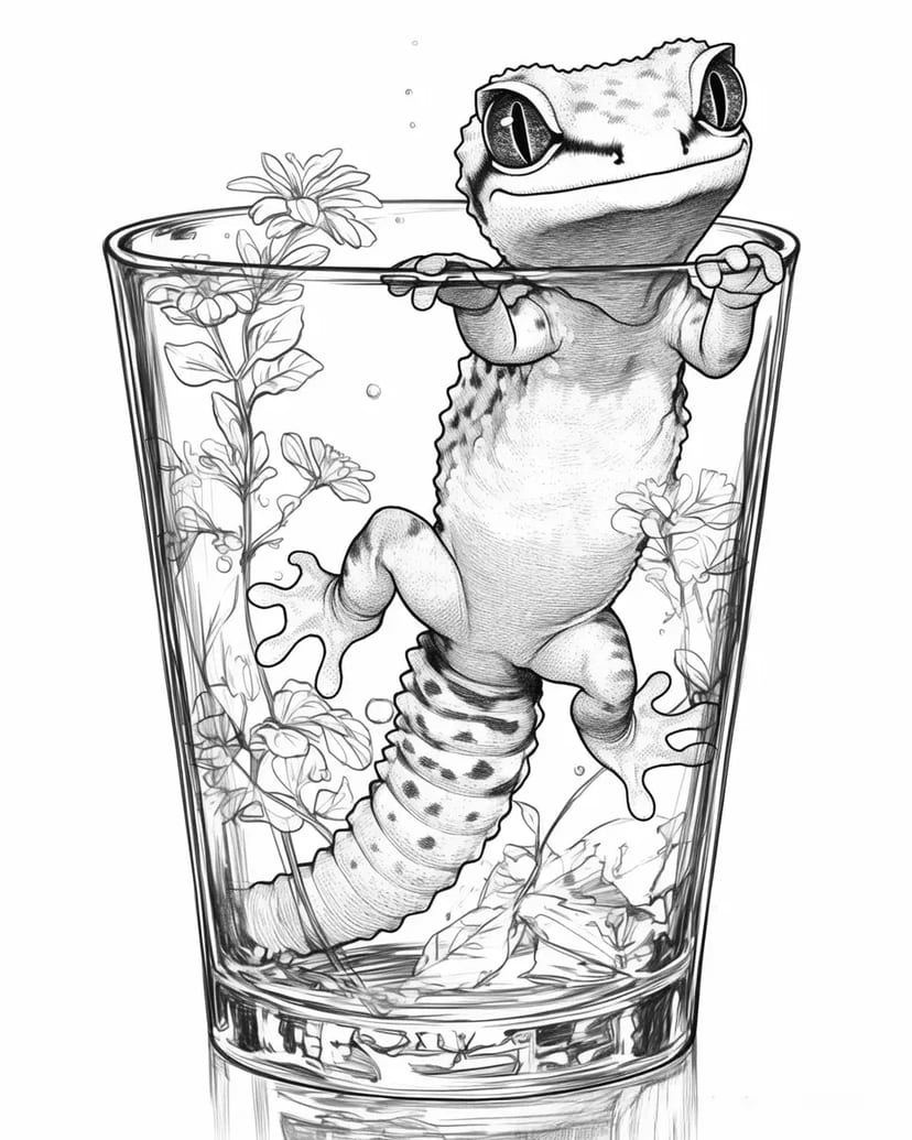 Gecko dans un Verre
