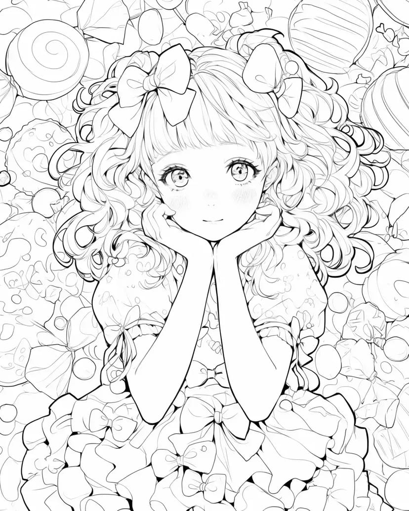 Girl Surrounded by Sweets