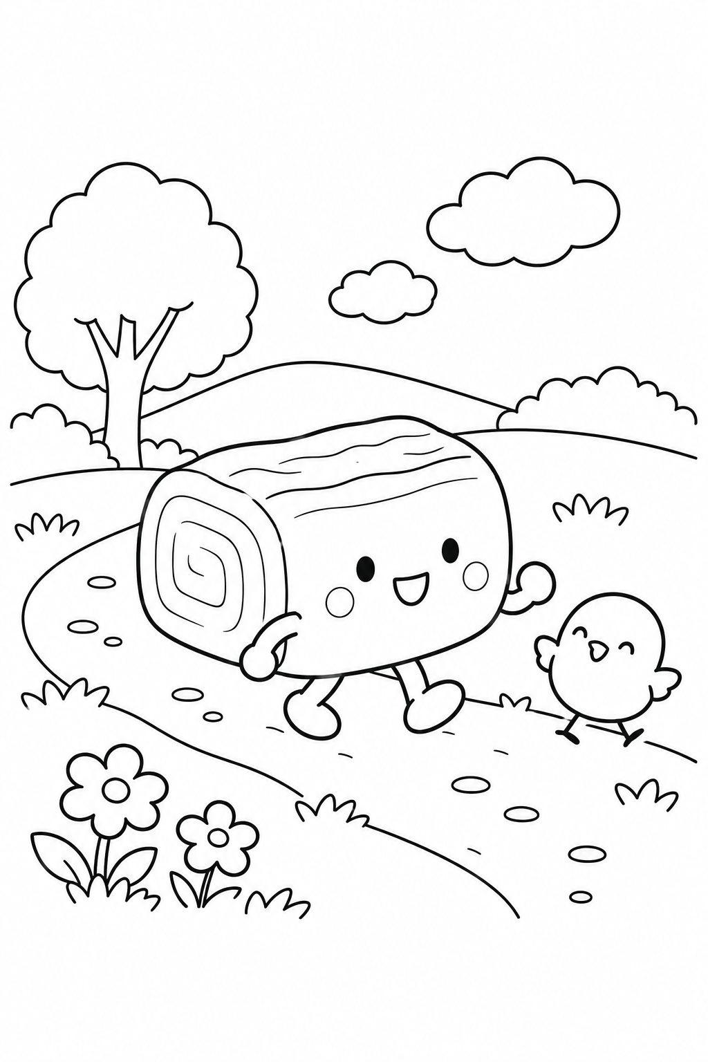 だし巻き玉子の小さなお散歩の塗り絵