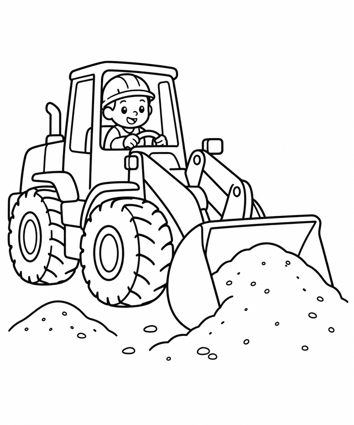 ホイールローダーと砂山の塗り絵