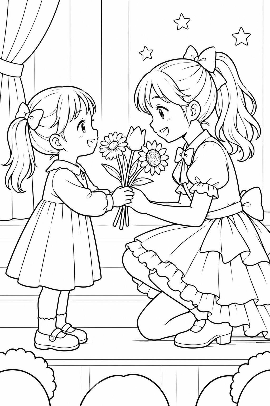 小さな花束をどうぞの塗り絵