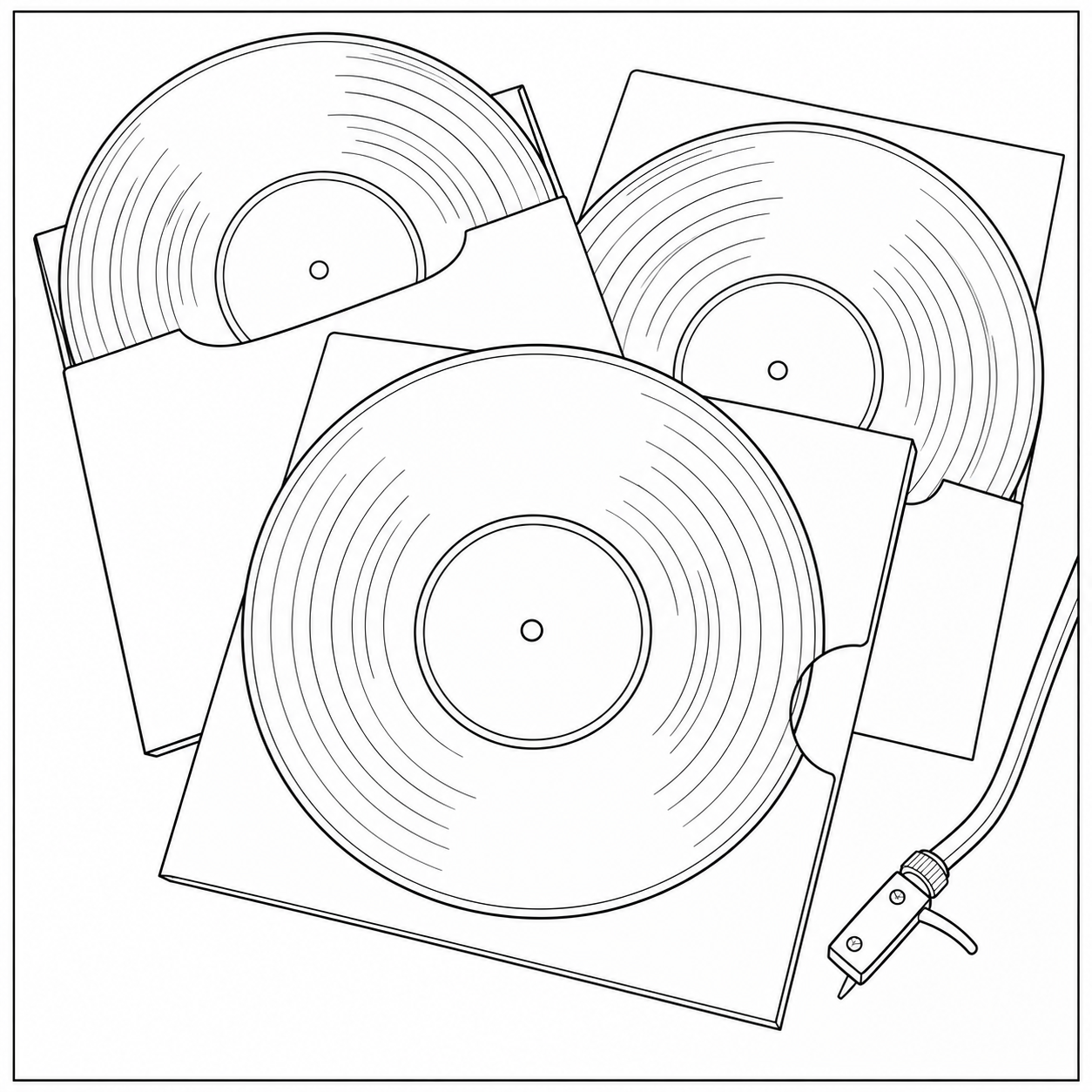 Coloriage Collection de disques