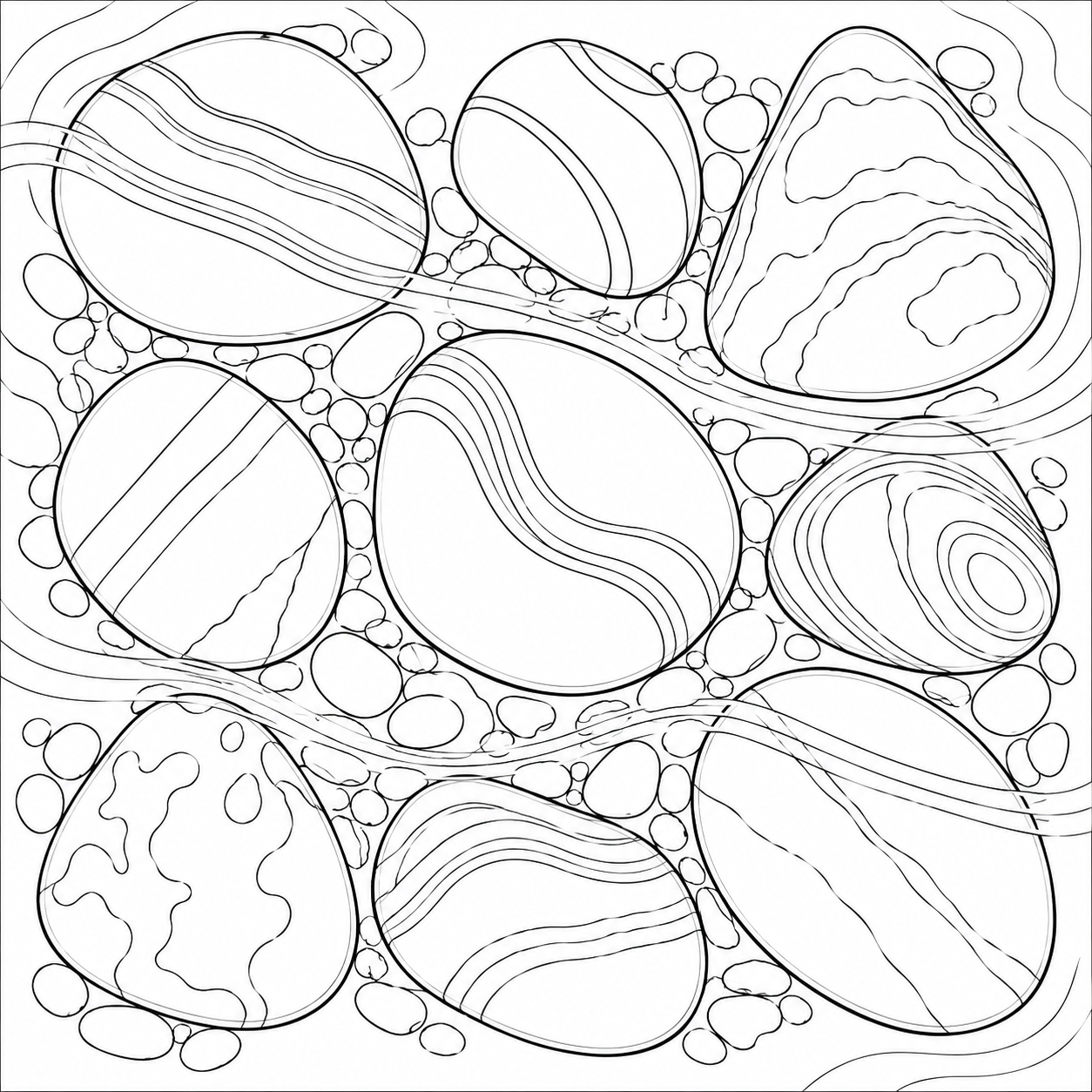 Dibujo de Dibujos de guijarros del río para colorear