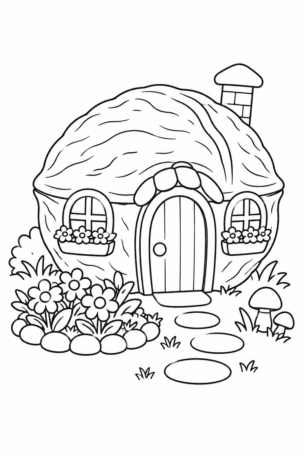 くるみのおうちの花壇の塗り絵
