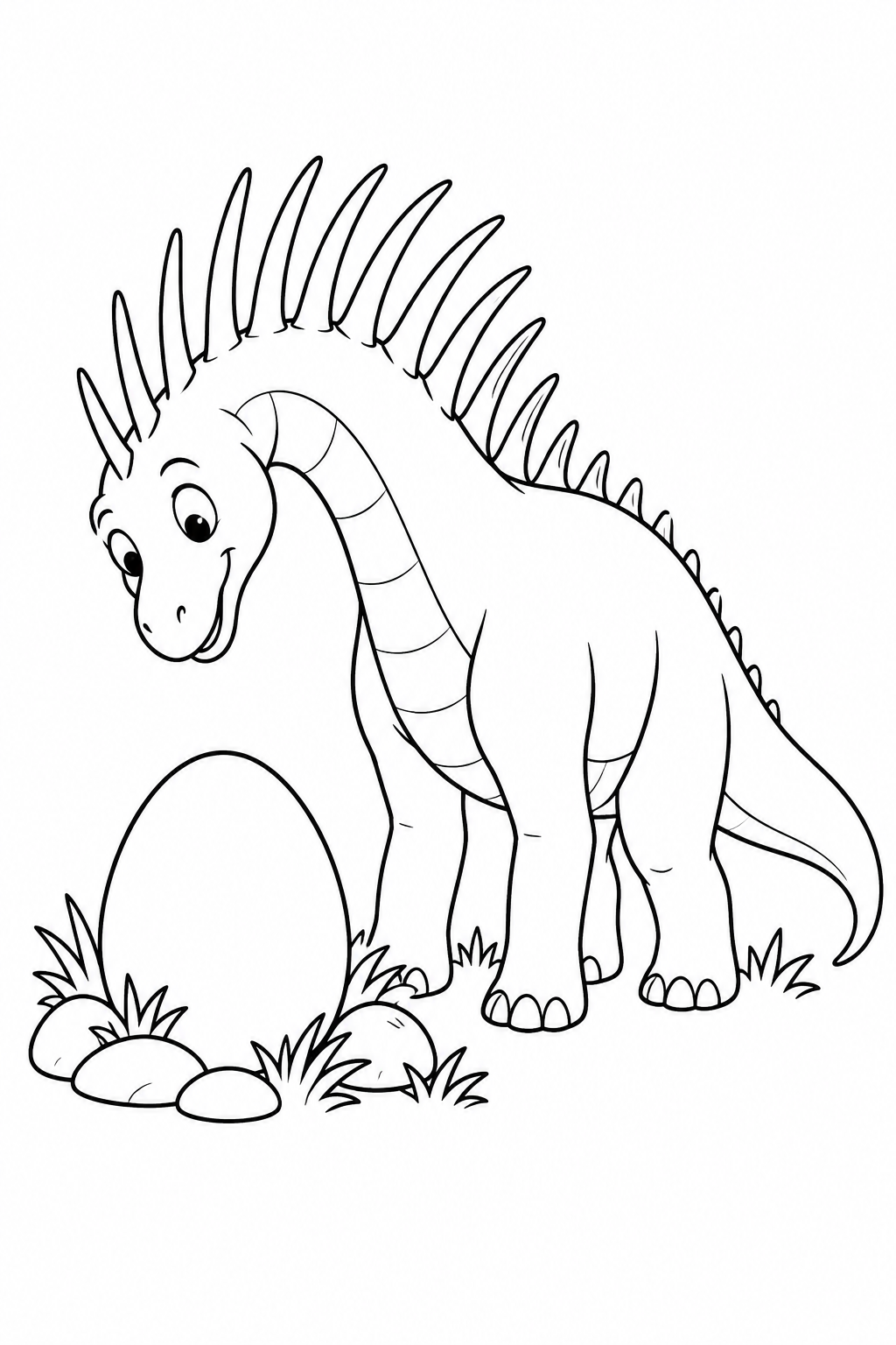 アマルガサウルスと大きなたまごの塗り絵