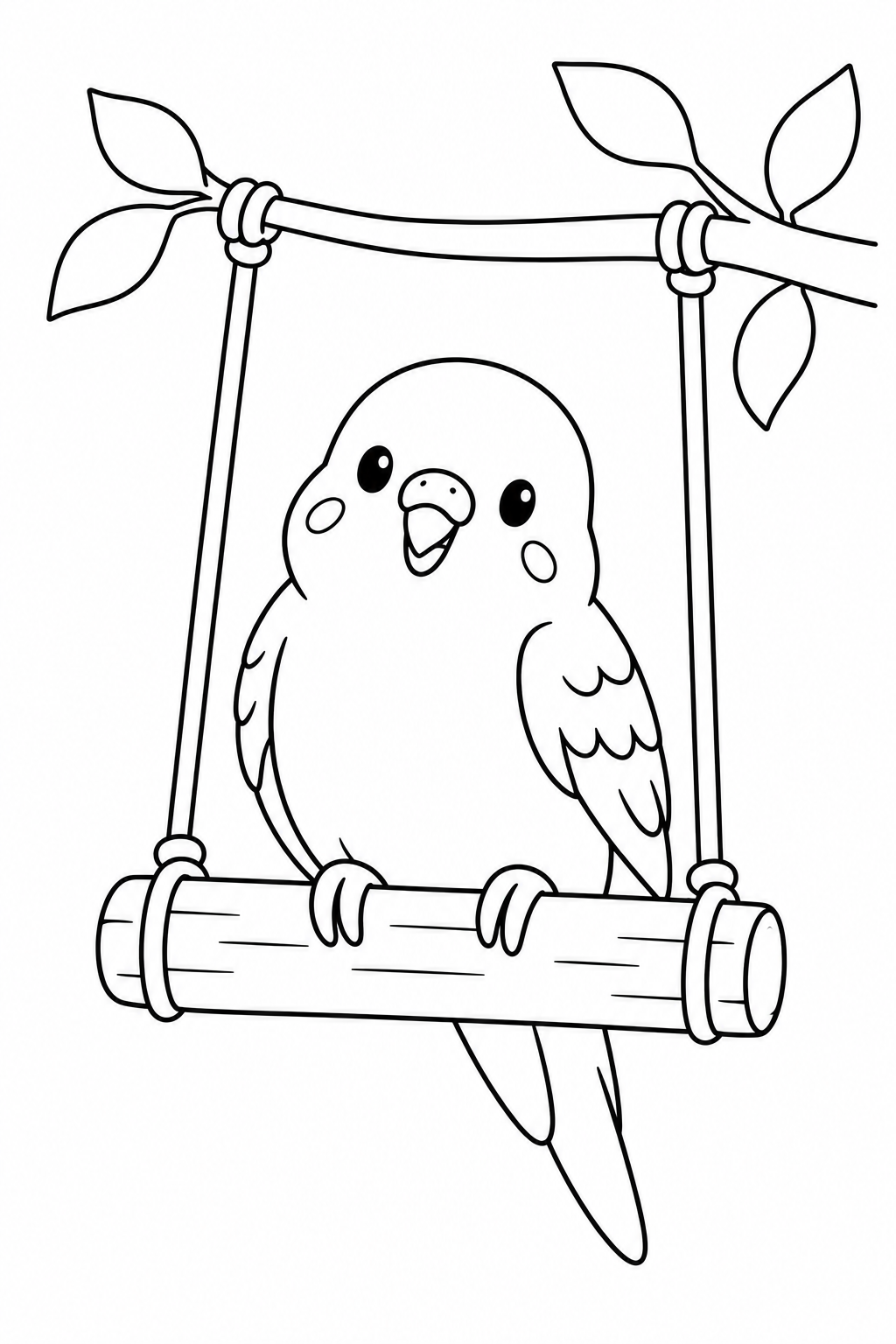 インコとブランコの塗り絵