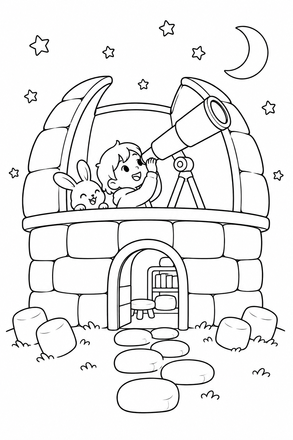 A Marshmallow Observatory coloring page