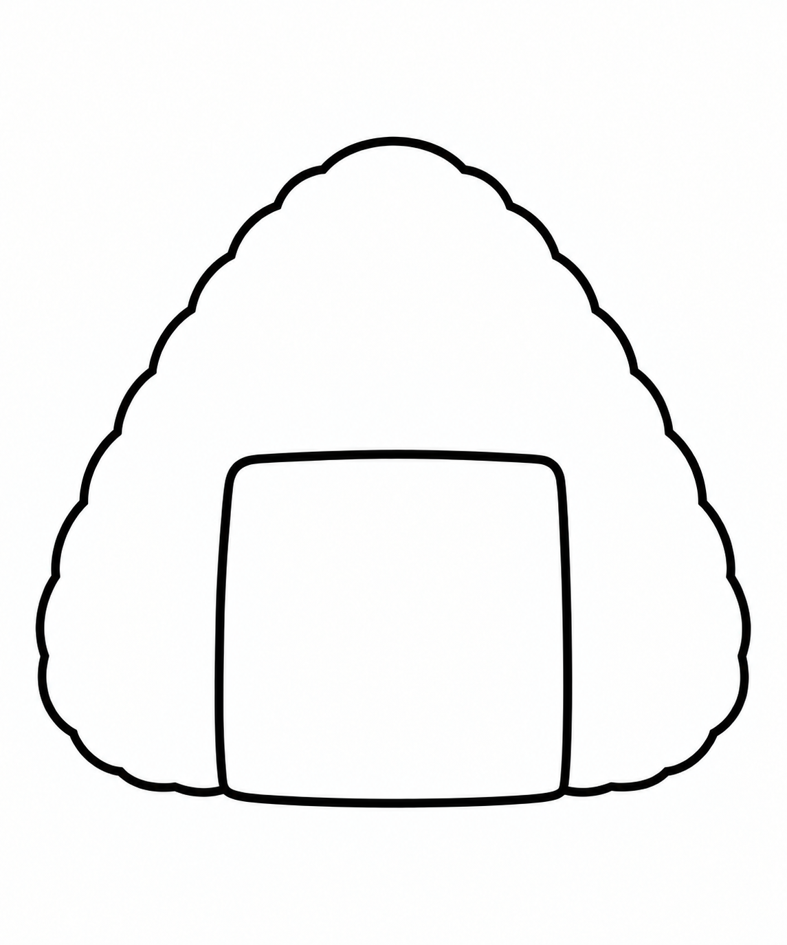 おおきな三角おにぎりの塗り絵