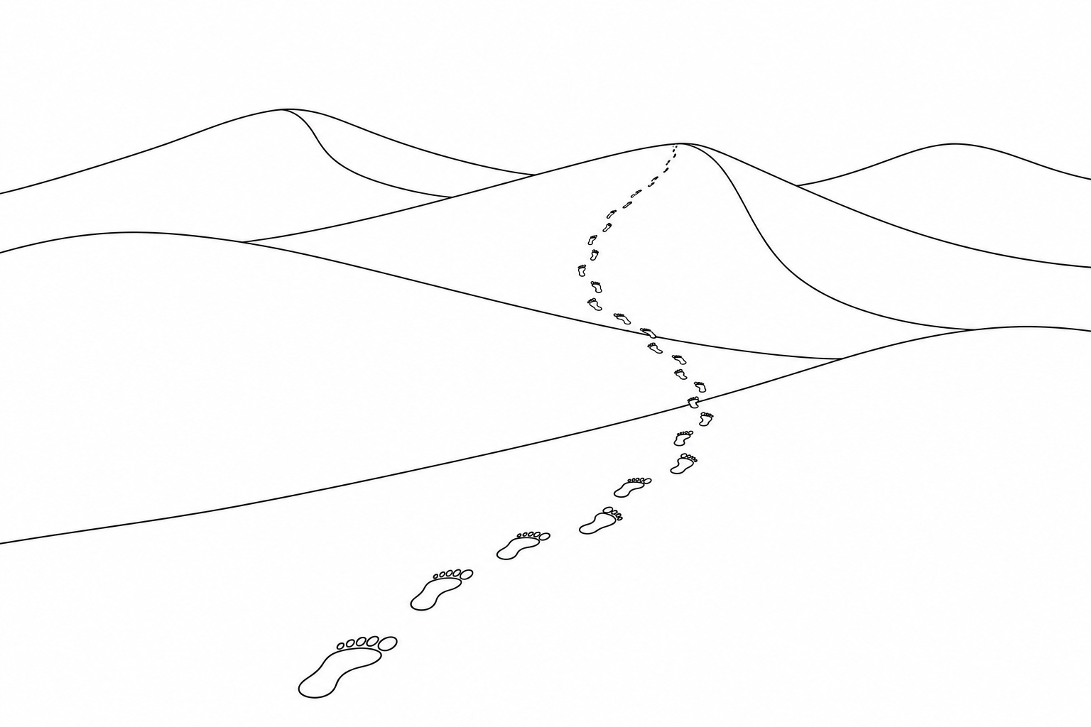 Coloriage Courbes du vent sur les dunes