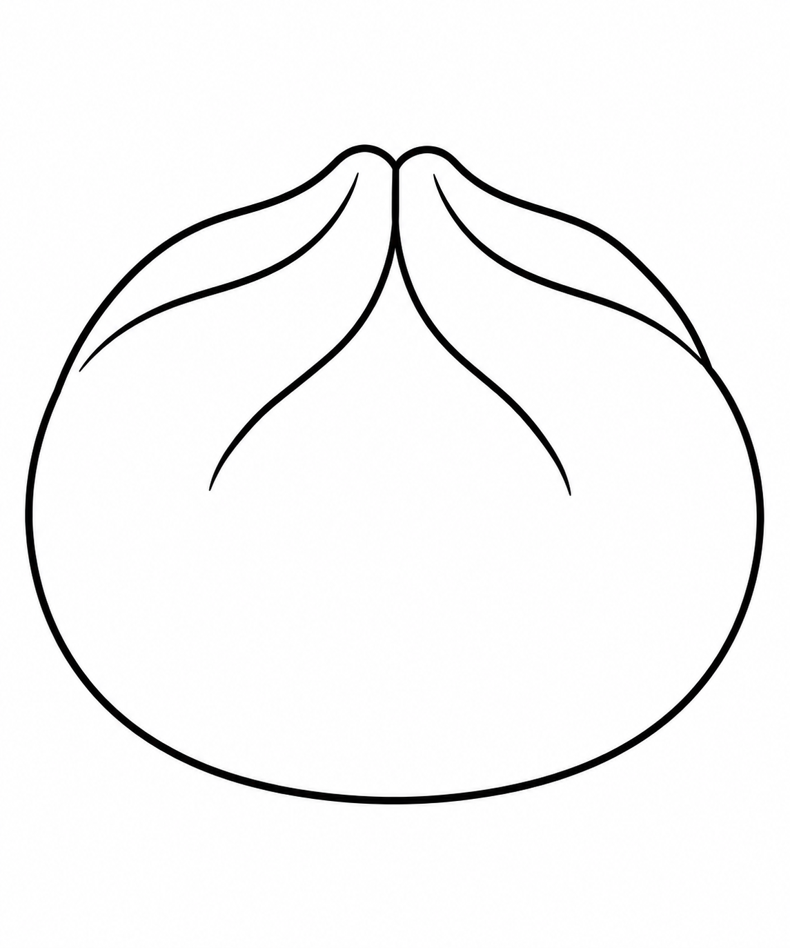 四つのひだの肉まんの塗り絵