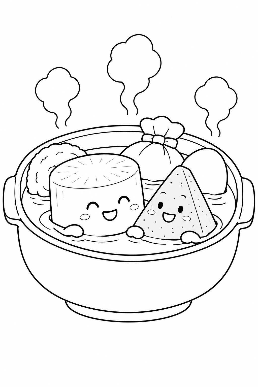 おでんの大根とこんにゃくの塗り絵