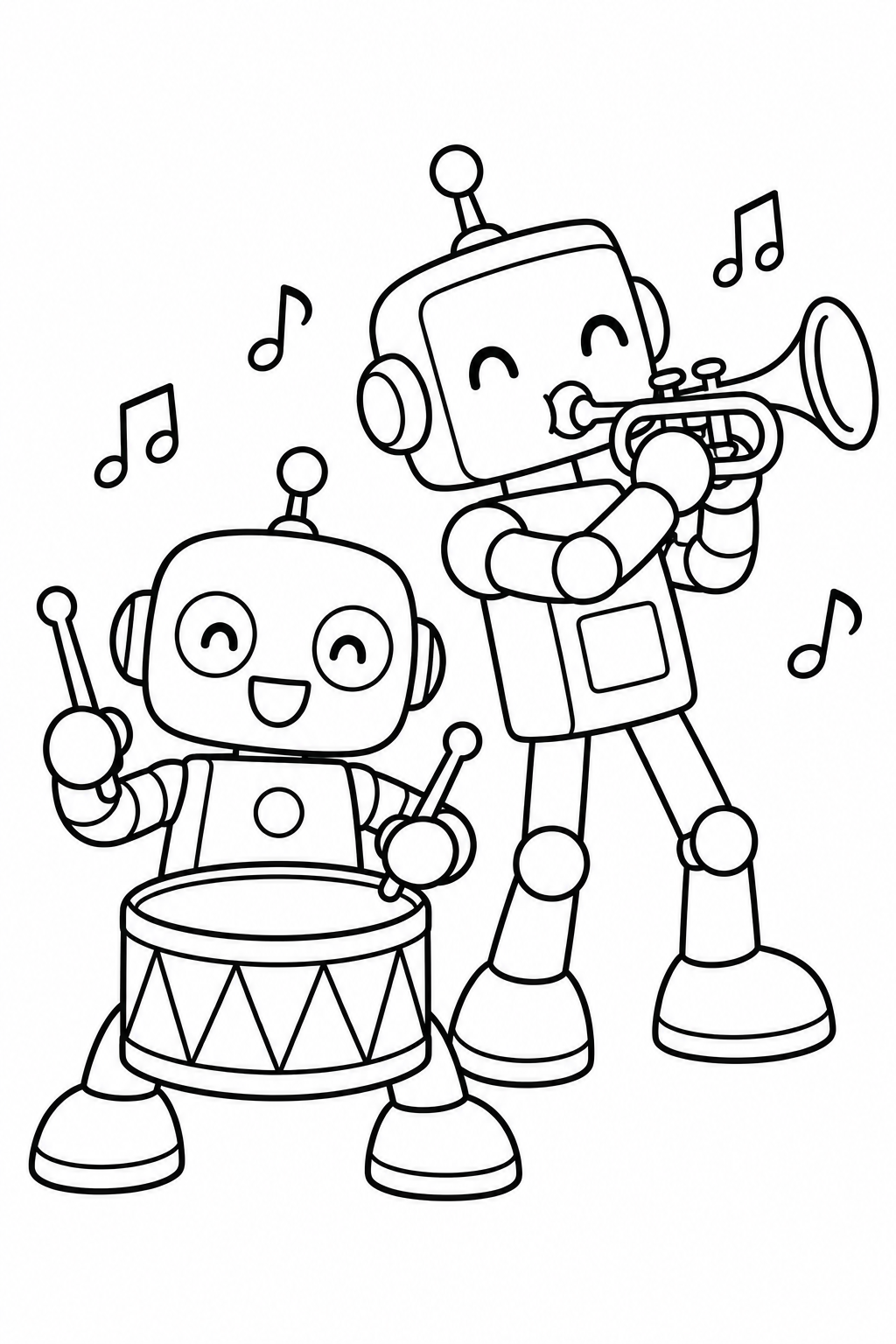 ロボットの音楽隊の塗り絵