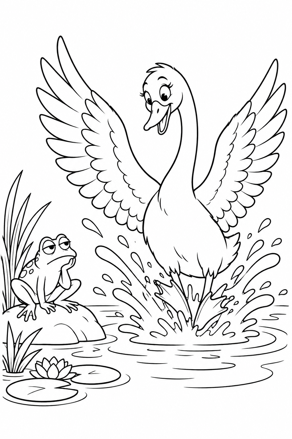 醜いアヒルの子:優雅な着水のはずでしたの塗り絵