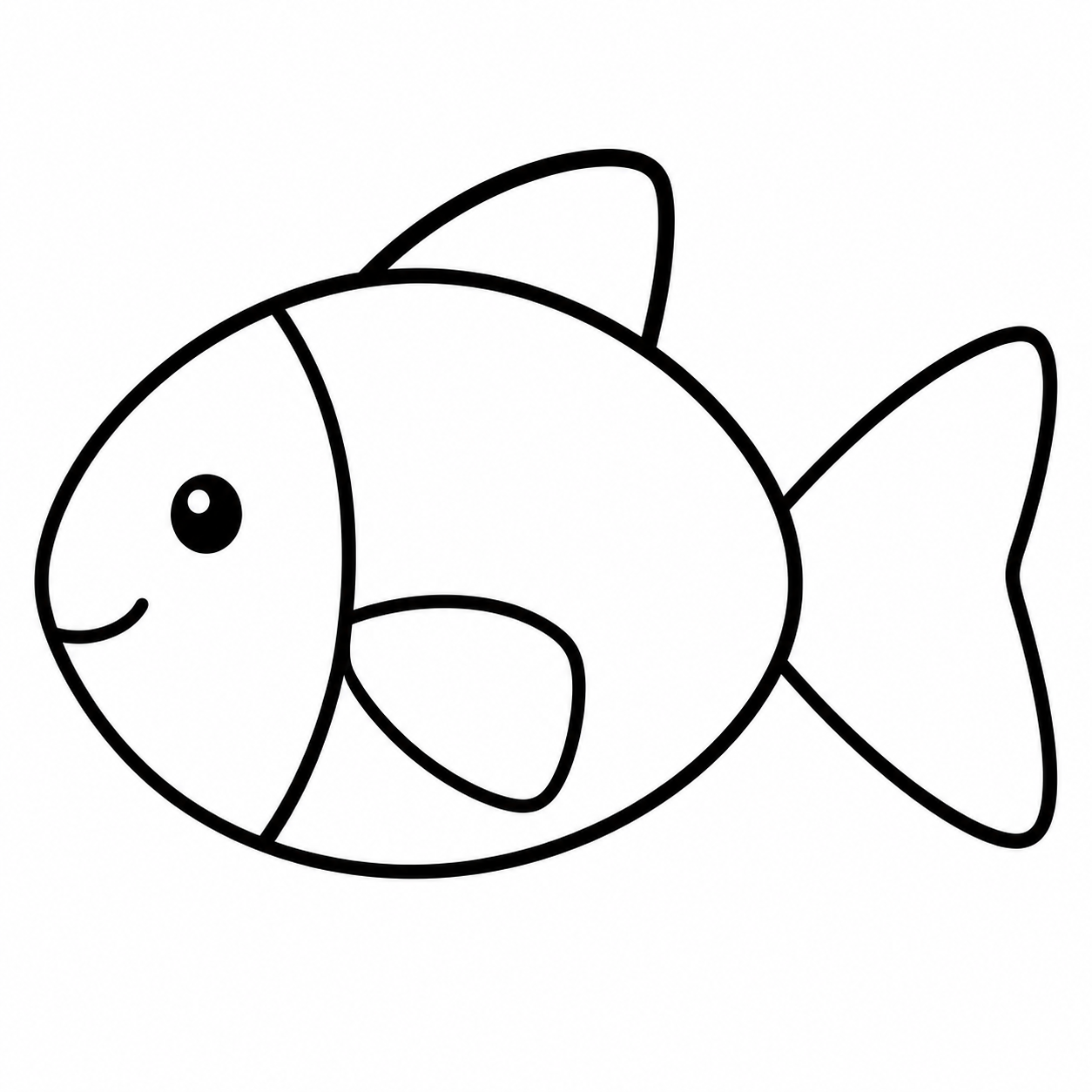 おおきなおさかなの塗り絵