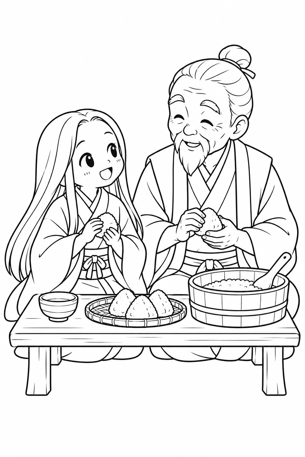 Dibujo de Las bolitas de arroz de Kaguya para colorear
