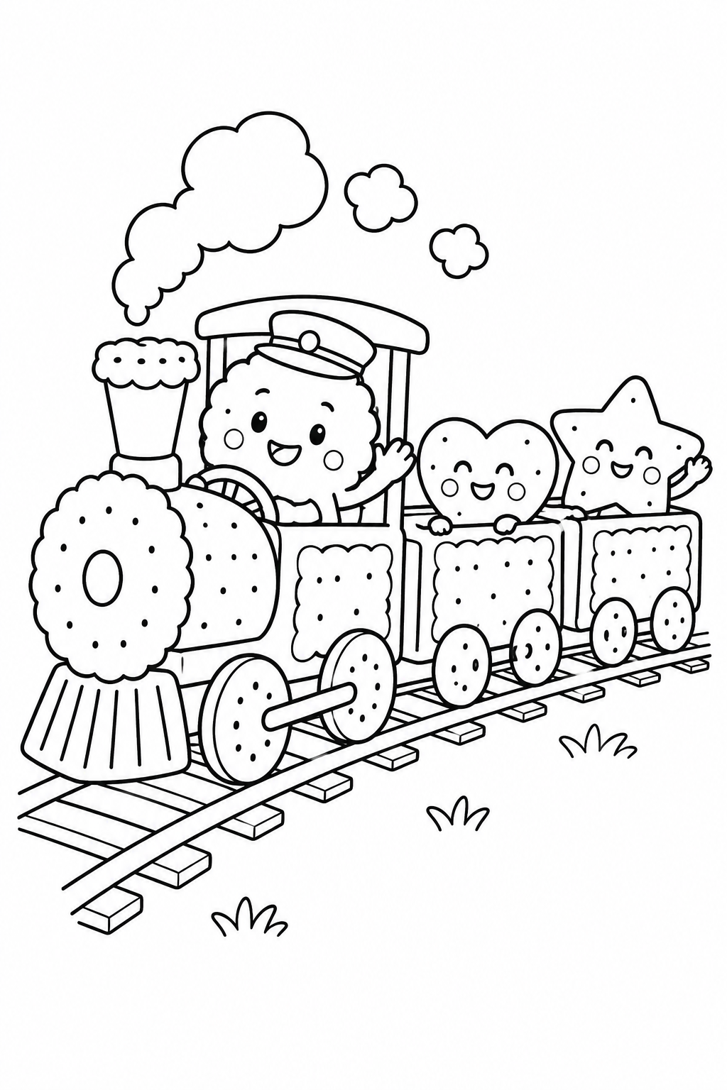 Dibujo de El pequeño tren de la galleta para colorear