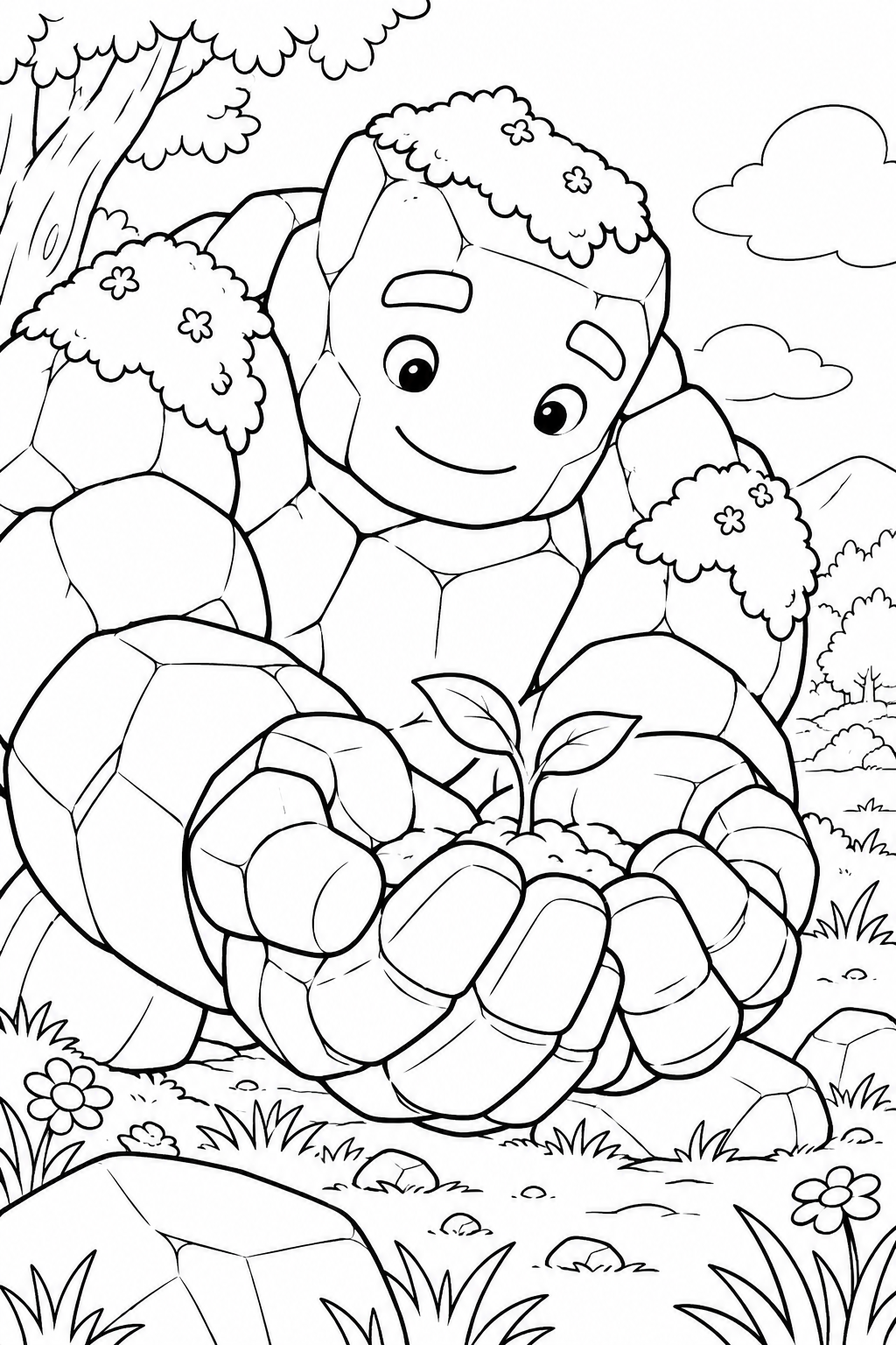 芽を育てるゴーレムの塗り絵